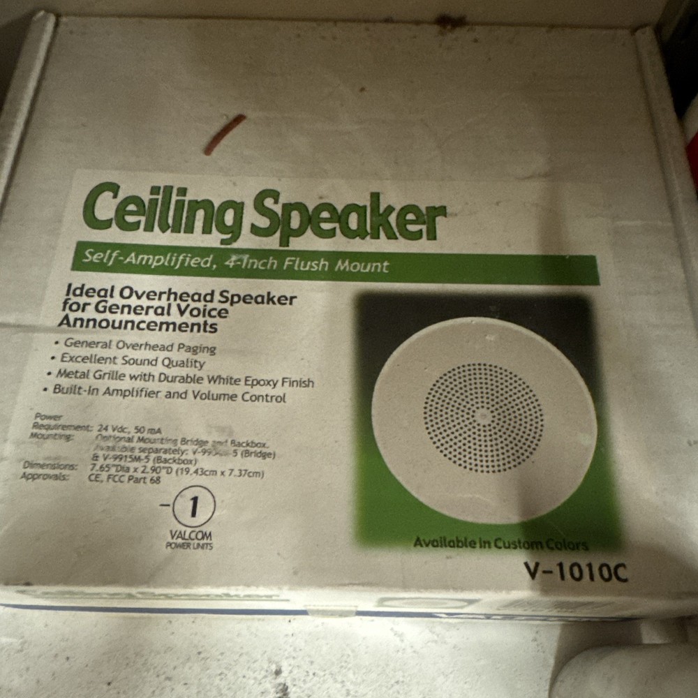 Valcom 4" Round Ceiling One-Way Speaker - V-1010C