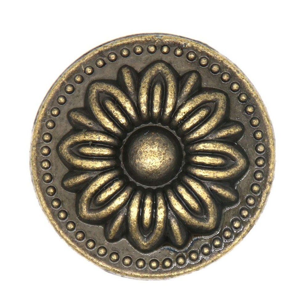 LXZ 8 PCs Vintage Antique Brass Knobs Handles Pulls with Flower Pattern for C...