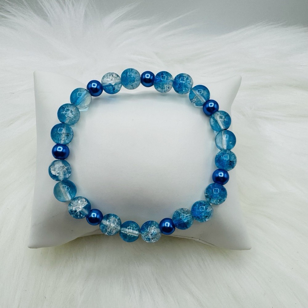 Gradient Glass Beaded Bracelet Style A Blue