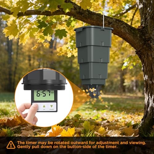 5 Gallon Hanging Deer Feeder, Automatic Game Feeder with Programmable Digital