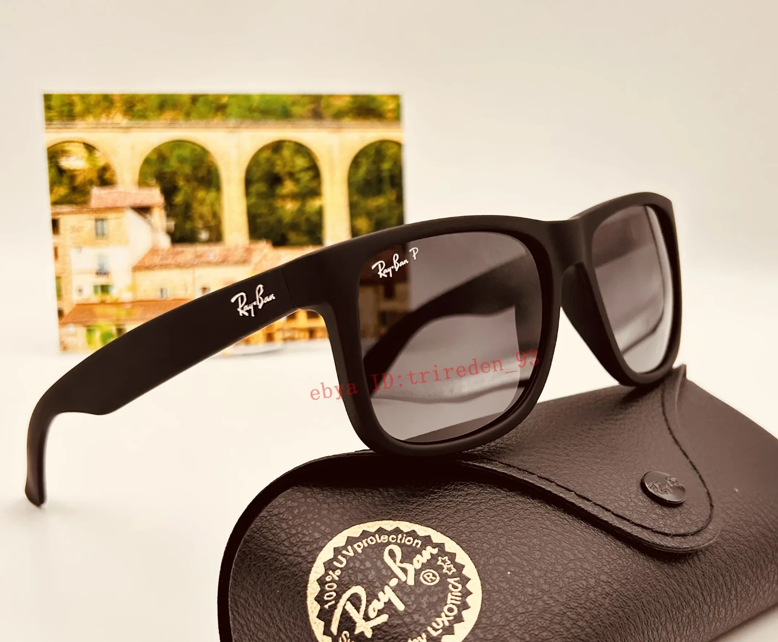 Ray-Ban RB4165 Justin 622/2V Polarized Sunglasses Matte Black/Grey 54mm 100% UV