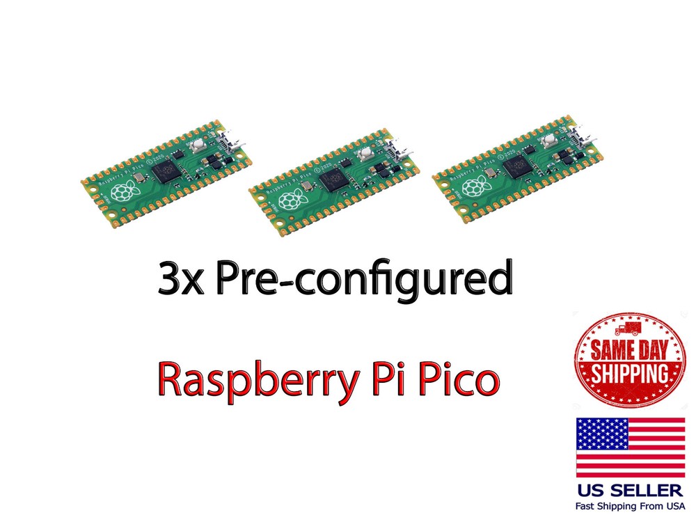 3x Raspberry Pi Pico Picoboot Microcontroller Development Board