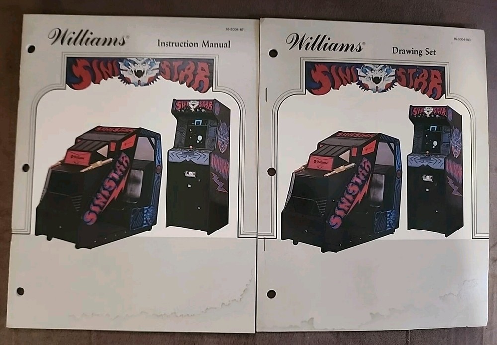 SINISTAR ARCADE GAME INSTRUCTION MANUAL & DRAWING SET WILLIAMS ORIGINAL 1983