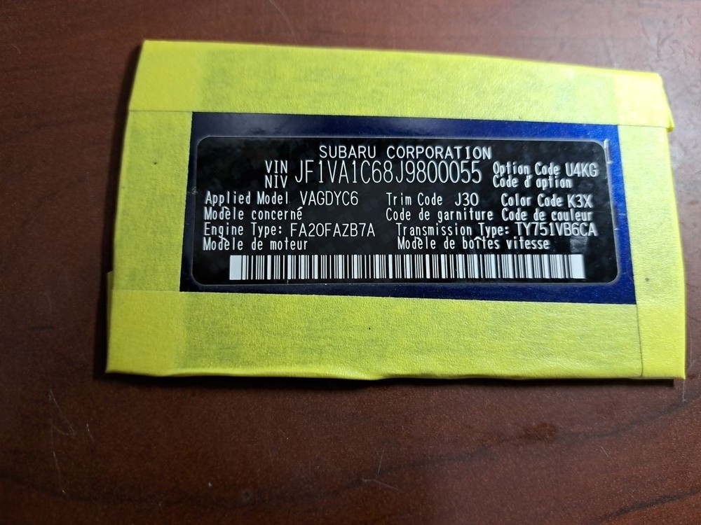 Rear 2018 Wrx Camera/Projector Sku#4423239