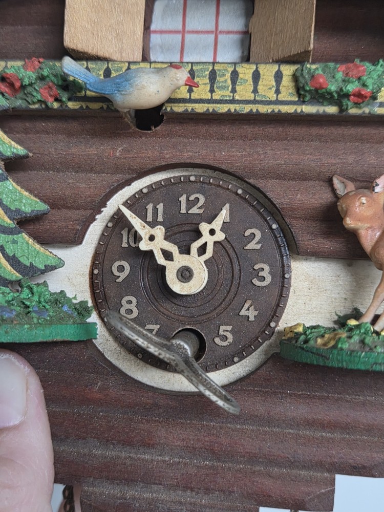 Small Vintage German cuckoo clock 1970's woodwork