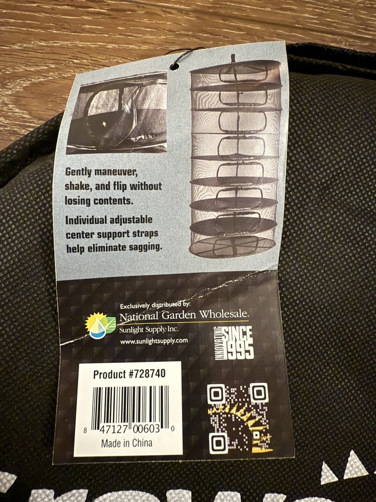 Growers Edge 3' Drying Rack 8 Shelf