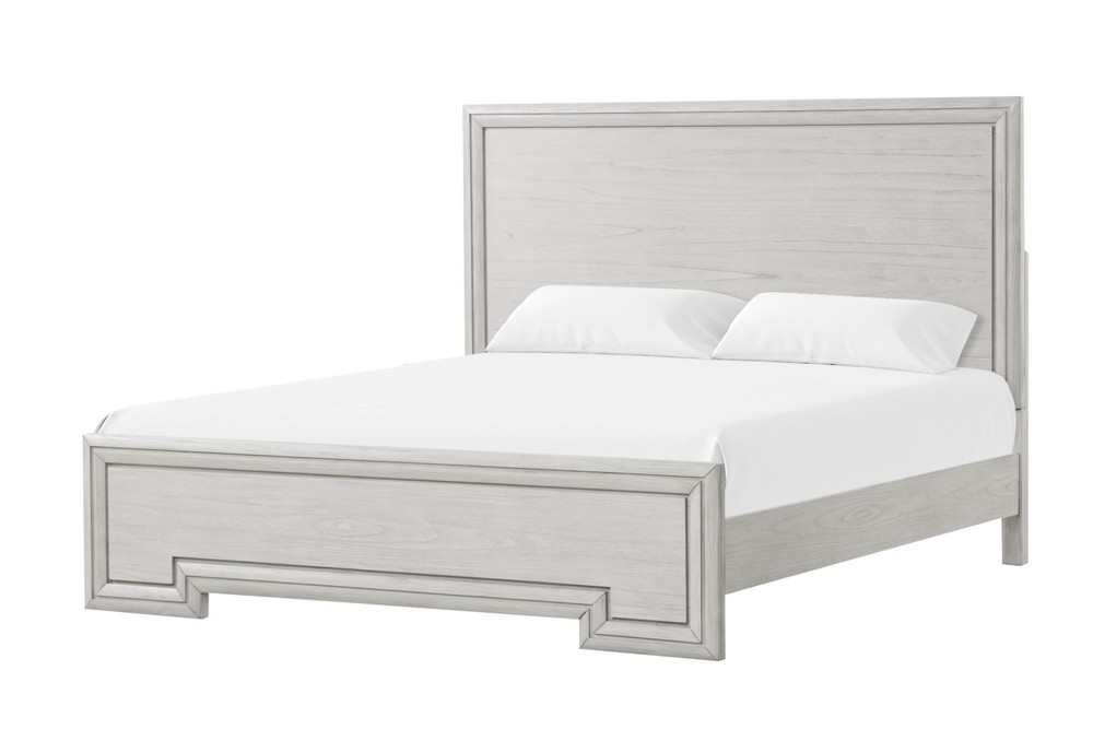 Rustic White Finish Eastern King Size 1pc Bed Set Transitional Style Bedroom