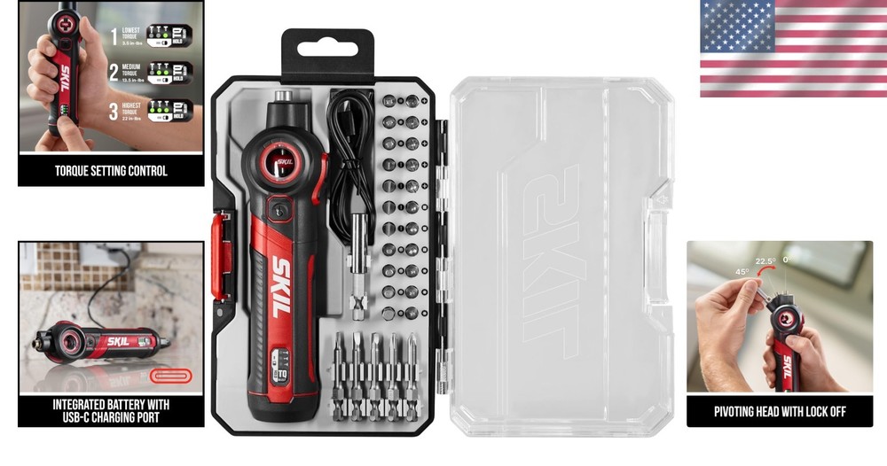 Portable USB-C Screwdriver with LED Light