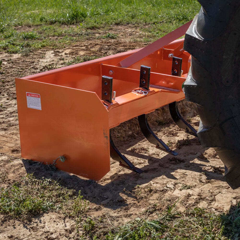 Titan Attachments 3 Point 4FT Rear Box Blade Scraper Grader, Cat 0 and 1