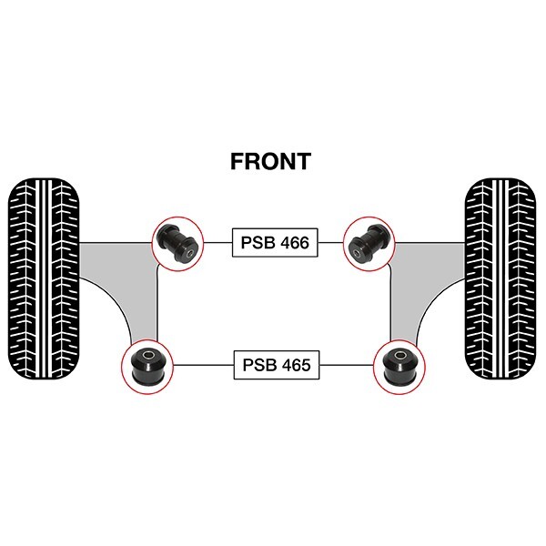 4x Lexus GS (06-19) Front Lower Arm Polyurethane Bushing Kit