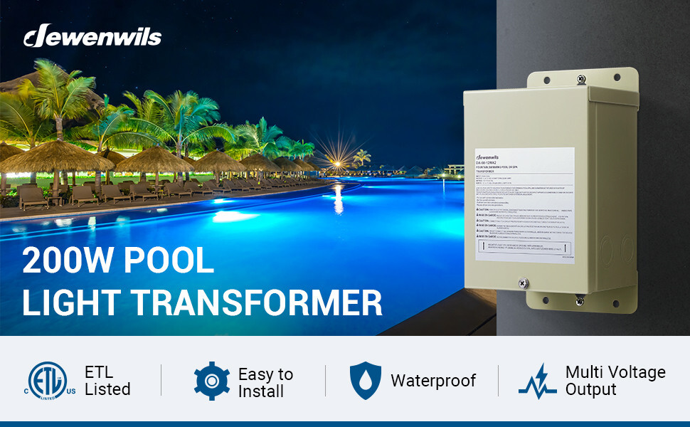 DEWENWILS 200W Pool Light Transformer for Swimming Lighting Durable & Safe