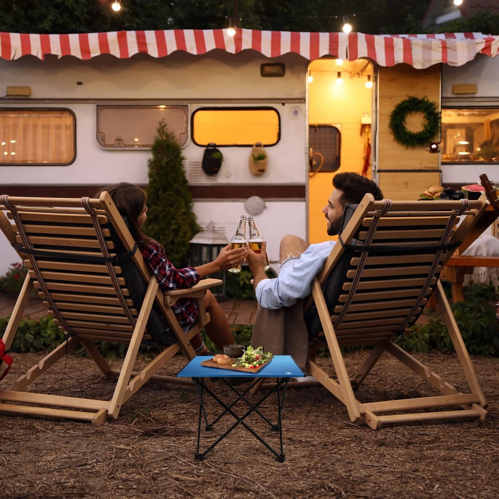 Portable Camping Side Table Ultralight Aluminum Folding Beach Table with Carr...