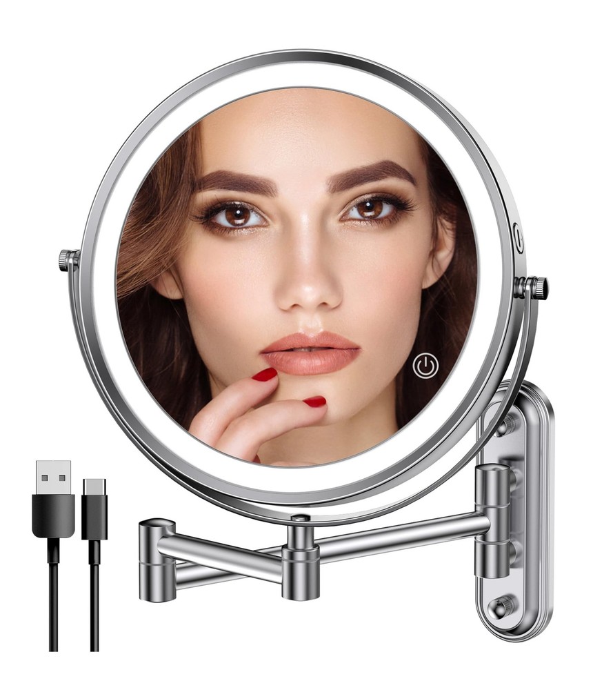 Rocollos Two-Fingers-Width Narrow Base Rechargeable Wall Mounted Lighted Make...