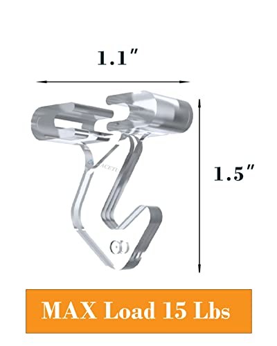 Clear Drop Ceiling Hooks Classroom Decorations - 12 Pack Polycarbonate 12Pack
