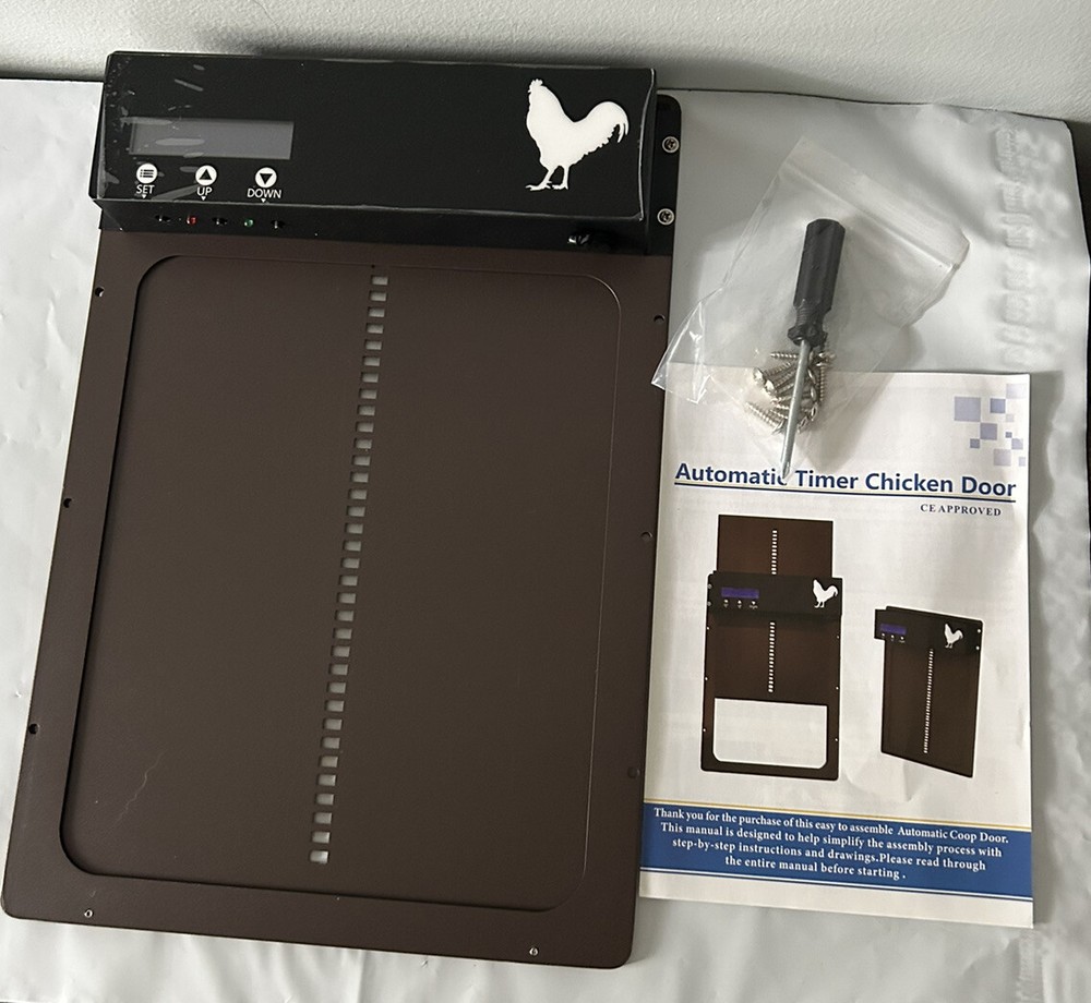 Automatic Chicken Coop Door, Aluminum Coops Door Opener with Programmable Timer
