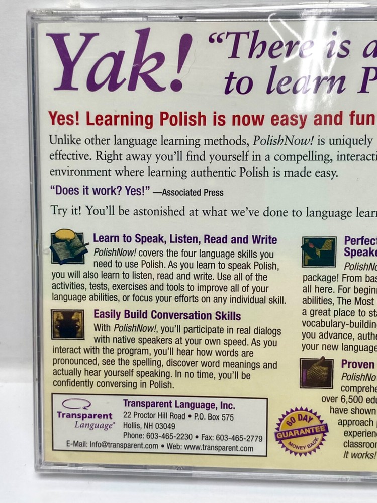 Learn Polish Now! New Sealed Master Program CD-ROM For Windows Macintosh NOS