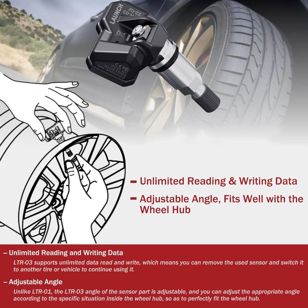 LAUNCH 10pc LTR-03 TPMS Sensor Tire Pressure Monitor System Programmable TSensor