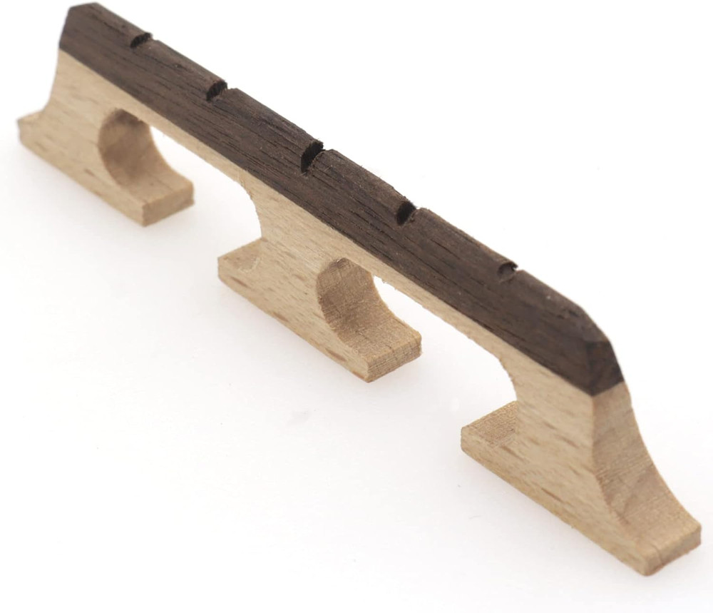 5-String Banjo Bridge, Ebony Maple Banjo Bridge Replacement Composite with Dual-