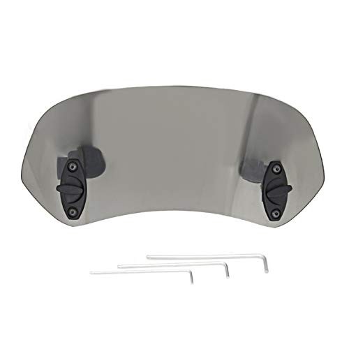 Motorcycle Windscreen Extension, Adjustable Clip-on Wind Deflector, Tawny