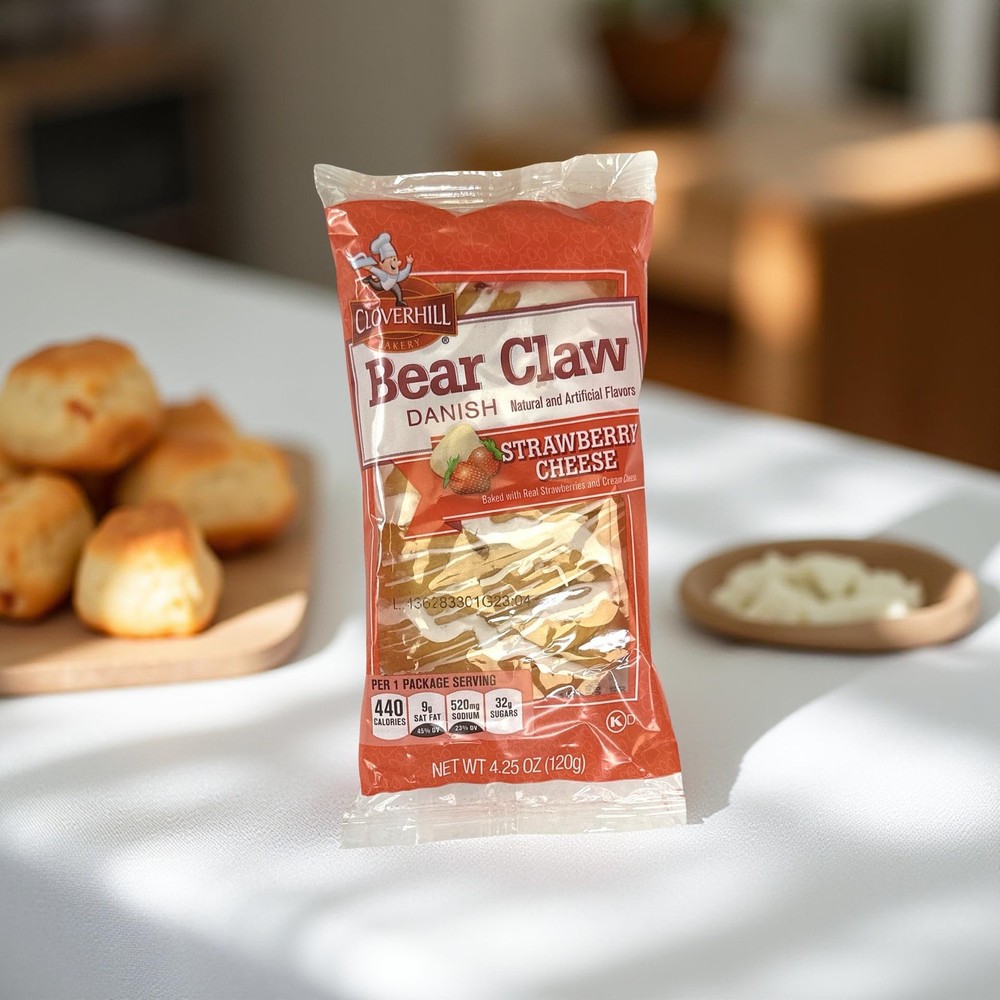Cloverhill Strawberry Bear Claws | Individually Packaged | 12 Pack