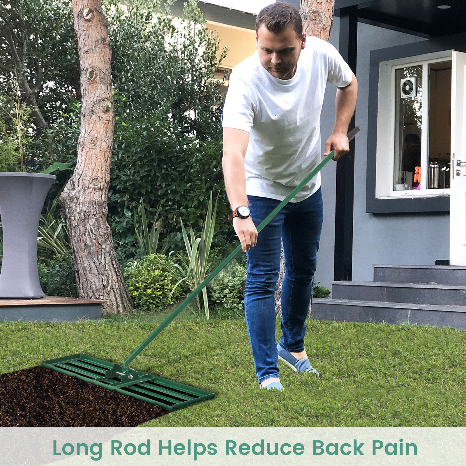 Lawn Leveling Rake 42" x 10" Heavy Duty Level Lawn Tool for Garden Golf Course