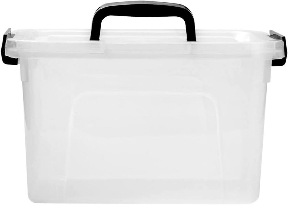 Stackable 6 Quart Clear Storage Bins - Organize Home & Office Spaces (6-Pack)