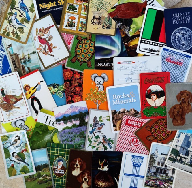 Random Lot of 50 Vintage to Modern Playing Cards for Junk Journaling