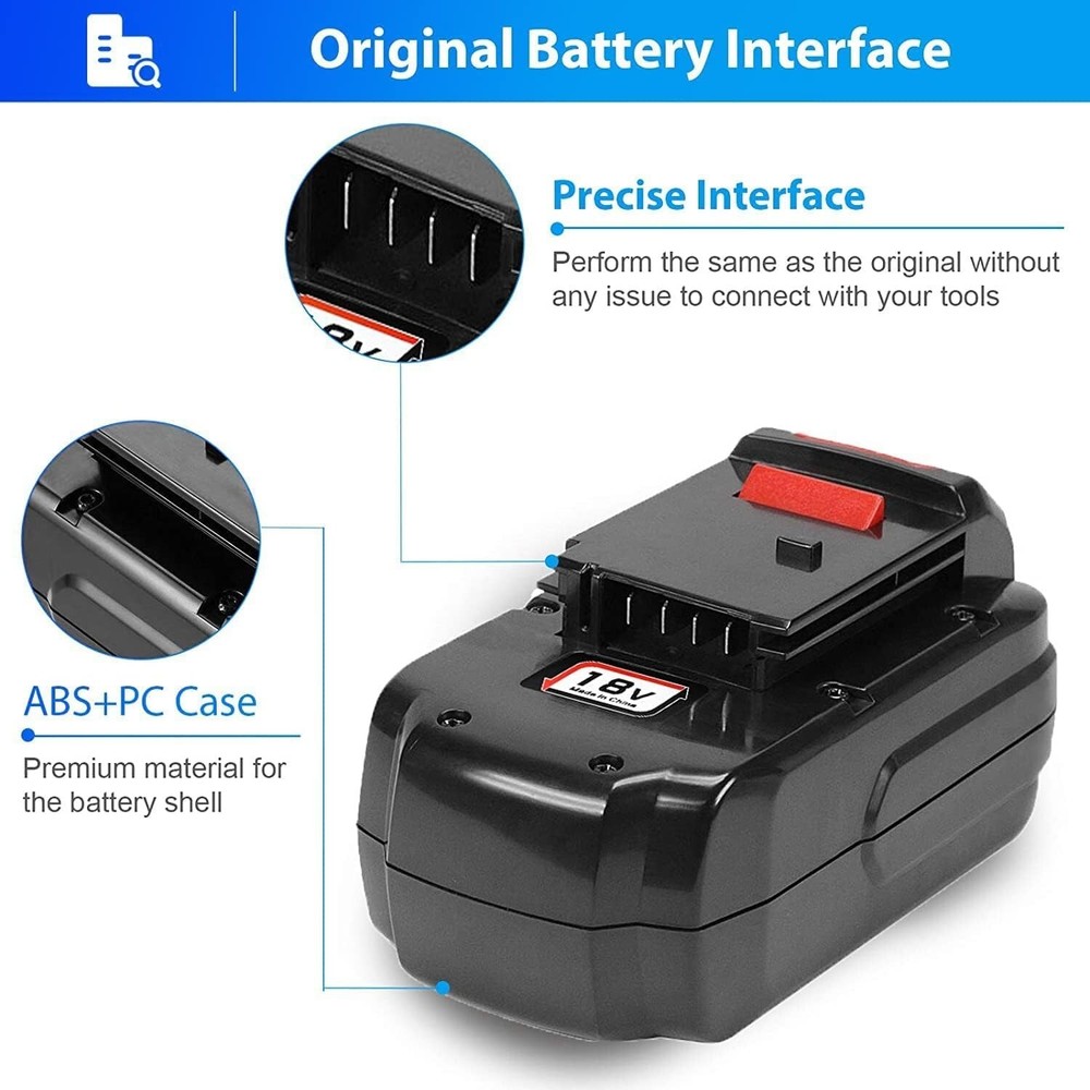 2Pack 18V NiCD Replacement Battery for Porter Cable PC18B 18-Volt Cordless Tools