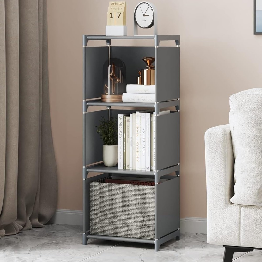 Elegant 3-Cube Storage Organizer Shelf - Space-Saving 4-Layer for Small Spaces