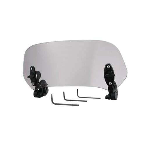 28.5cm Motorcycle Windshield Motorcycle Wind Deflector Grey Lens Adjustable