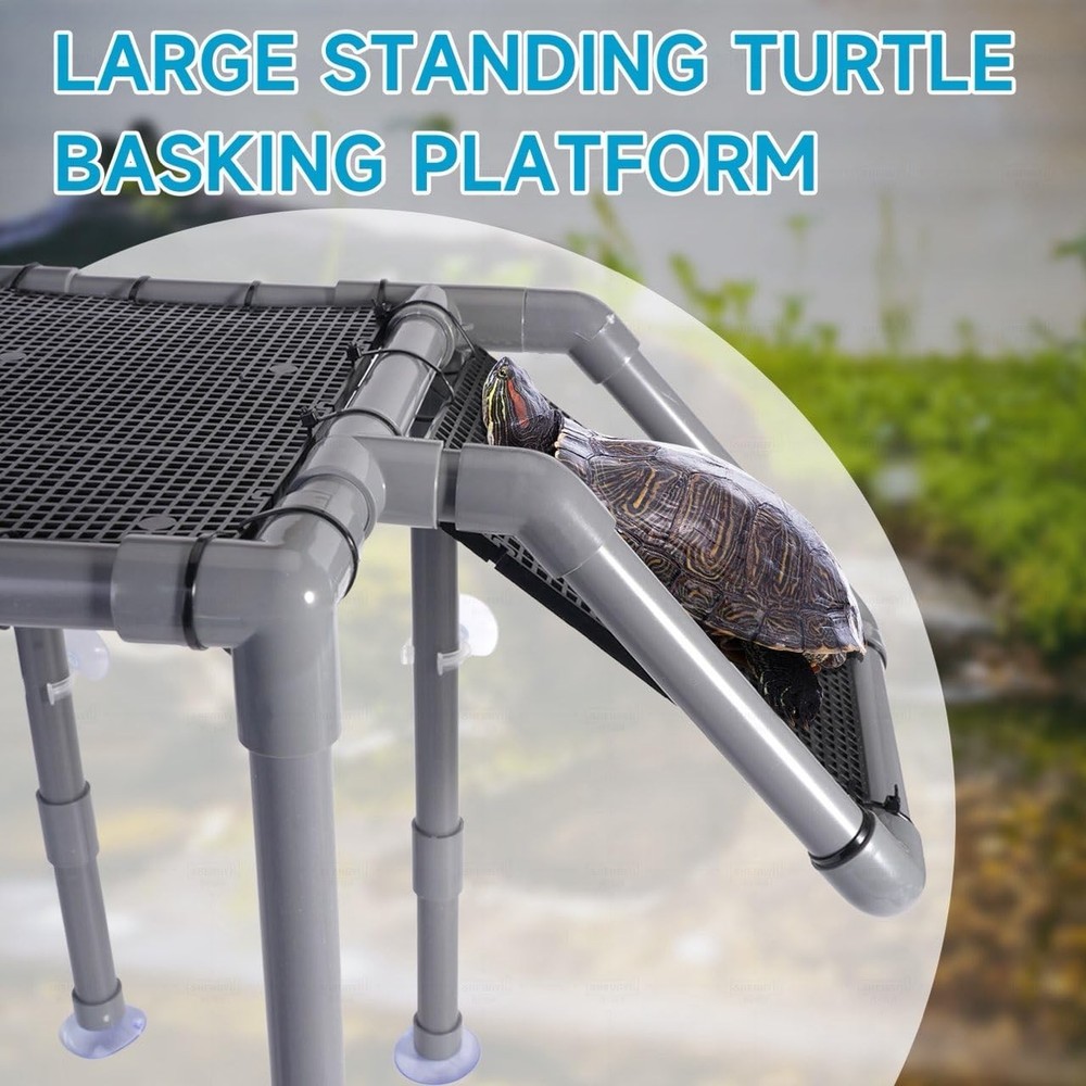 Large Standing Turtle Basking Platform With Ramp 12 Inch Width Resting Area