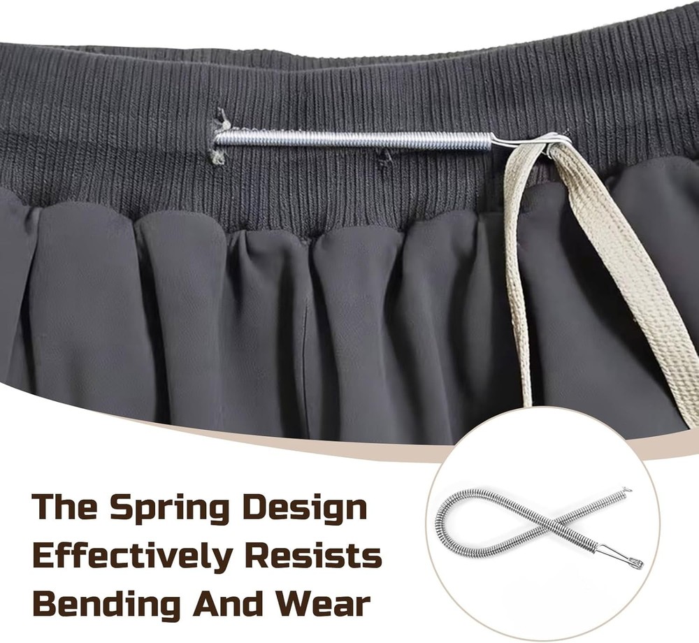 4Pcs Drawstring Threader Tool, Stainless Steel Threading Tool Kit with Spring-Lo