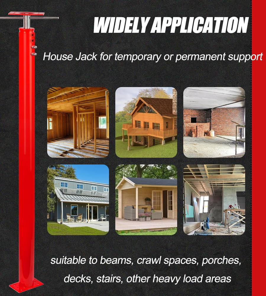 2 Pack House Jack Post Pole for Leveling, 48"-96" Adjustable House Floor Jacks,