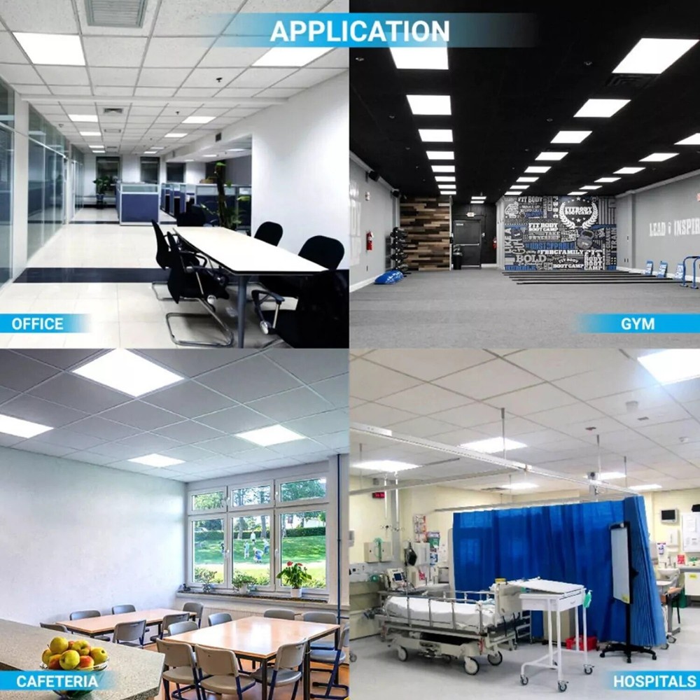 4 Pack 2x2Ft LED Panel Light Drop Ceiling Flat Panel Recessed Troffer Fixtures