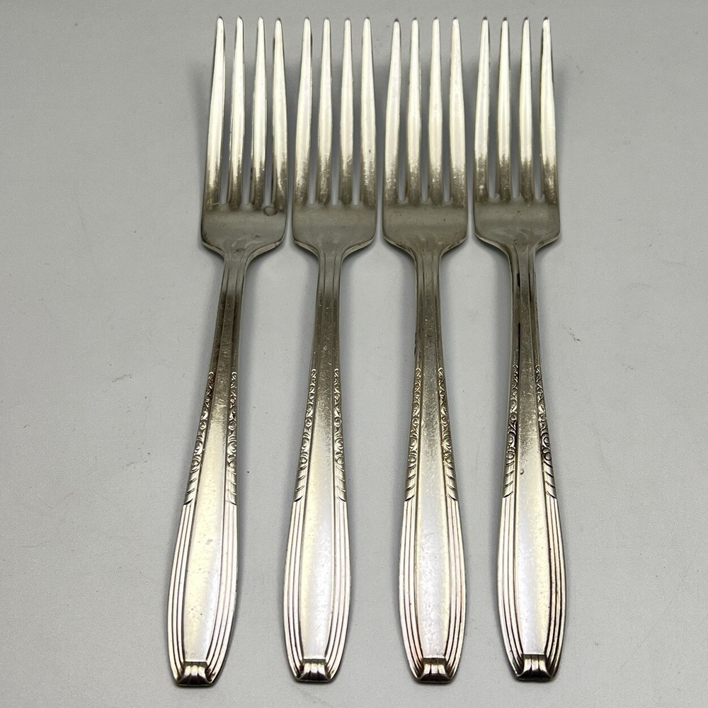 Harmony House Silverplate Serenade Dinner Fork Flatware Silverware 4Pc Set