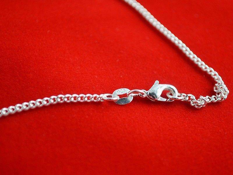 Wholesale 10pcs 925 Sterling Solid Silver Plated 2mm Curb Chain Necklace 16"-30"