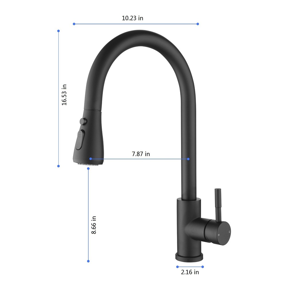 Kitchen Faucet with Pull Out Spraye Matte Black