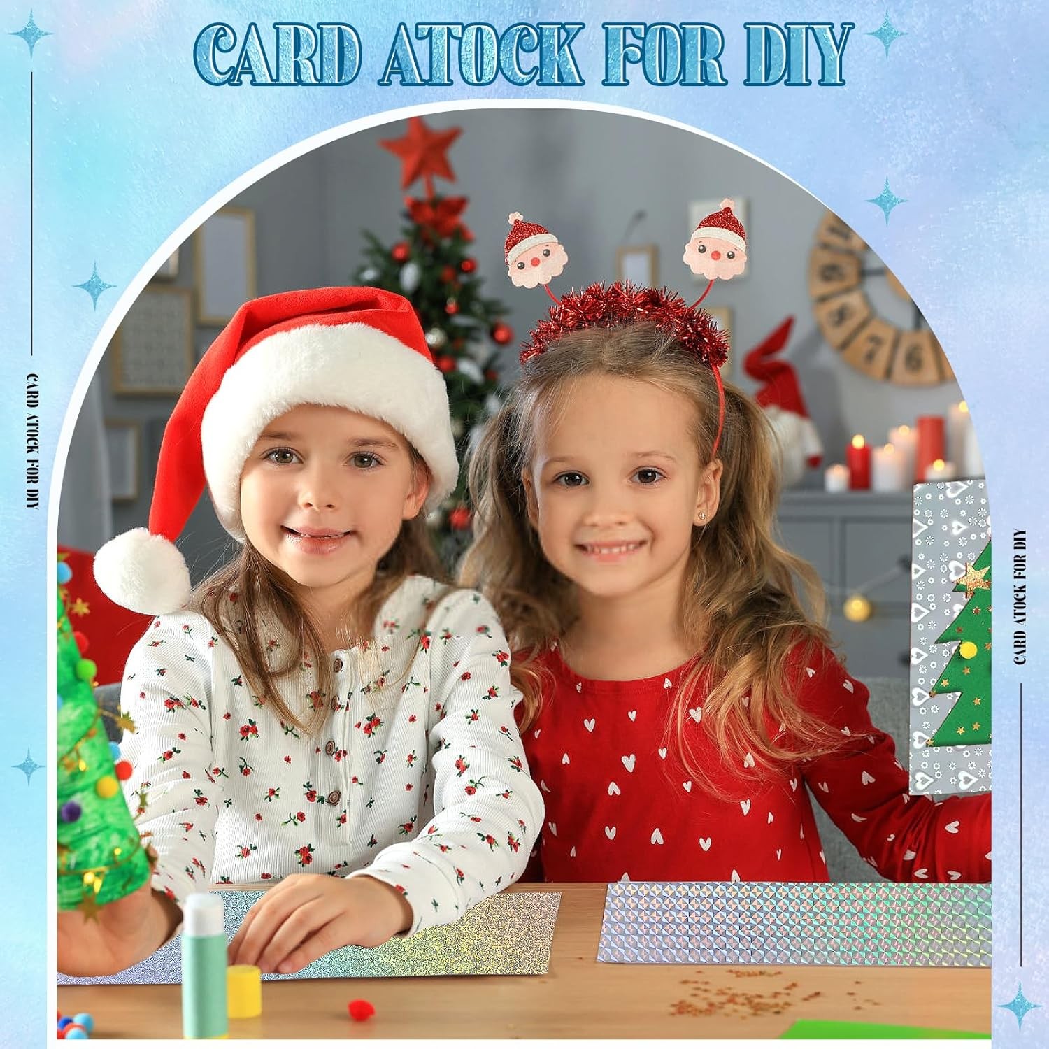 30 Sheets Holographic Cardstock, 6" x 8" Metallic Glitter Shiny Iridescent Mirro