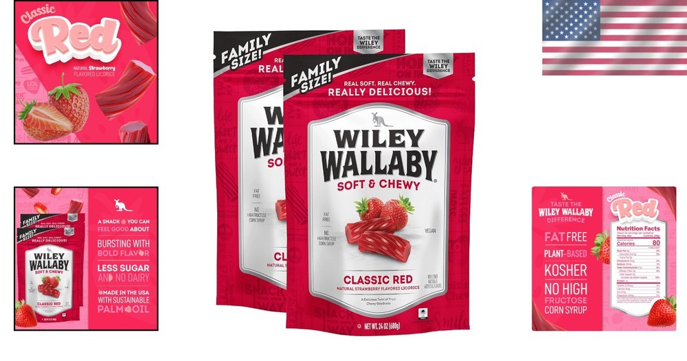 Australian Red Licorice Candy Twists, 24 oz, 2 Pack