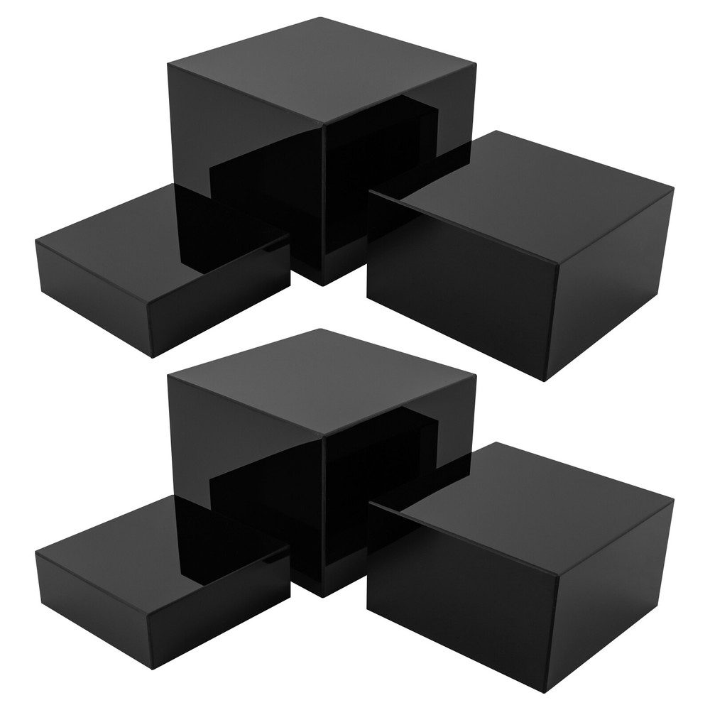 6 Pcs Acrylic Display Risers Acrylic Boxes Acrylic Display Nesting Cubes Black