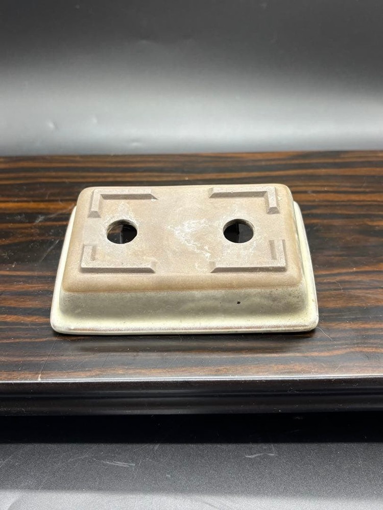Pottery Rectangular Bonsai Pot White Japanese Art Shape Miniature Tree Container