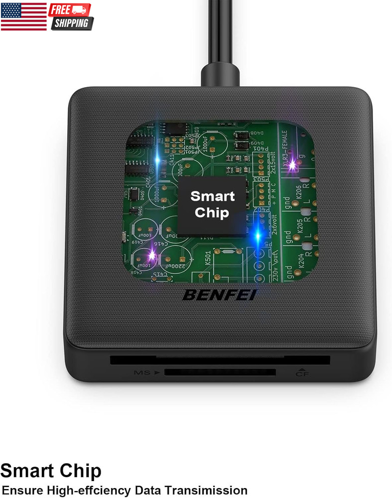 Memory Card Reader, 4In1 USB 3.0 and USB-C to SD Micro SD MS CF Card Reader Ada