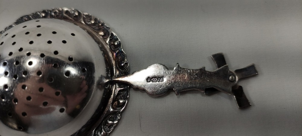 Vintage Dutch Silver Plated Windmill Over Cup Tea Strainer Rotating Sails HH 90