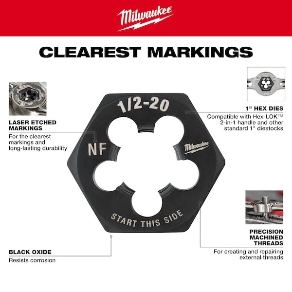 Milwaukee Tool 49-57-5389 Hex Threading Die
