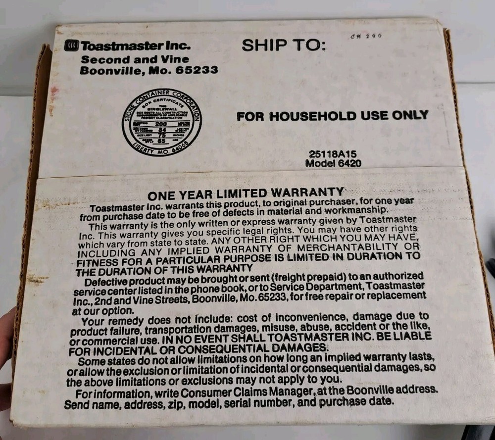 Toastmaster-Basic-Burner-Buffet-Range-6420-Single-Burner Hot Plate  TESTED