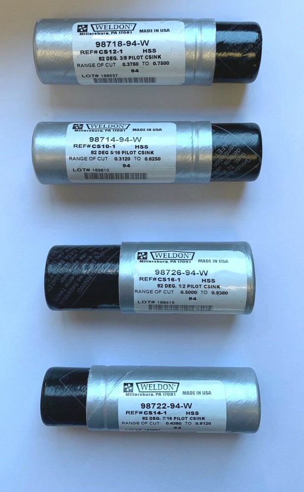 WELDON 1C 82 DEG 9 PC ZERO FLUTE COUNTERSINK SET #99034