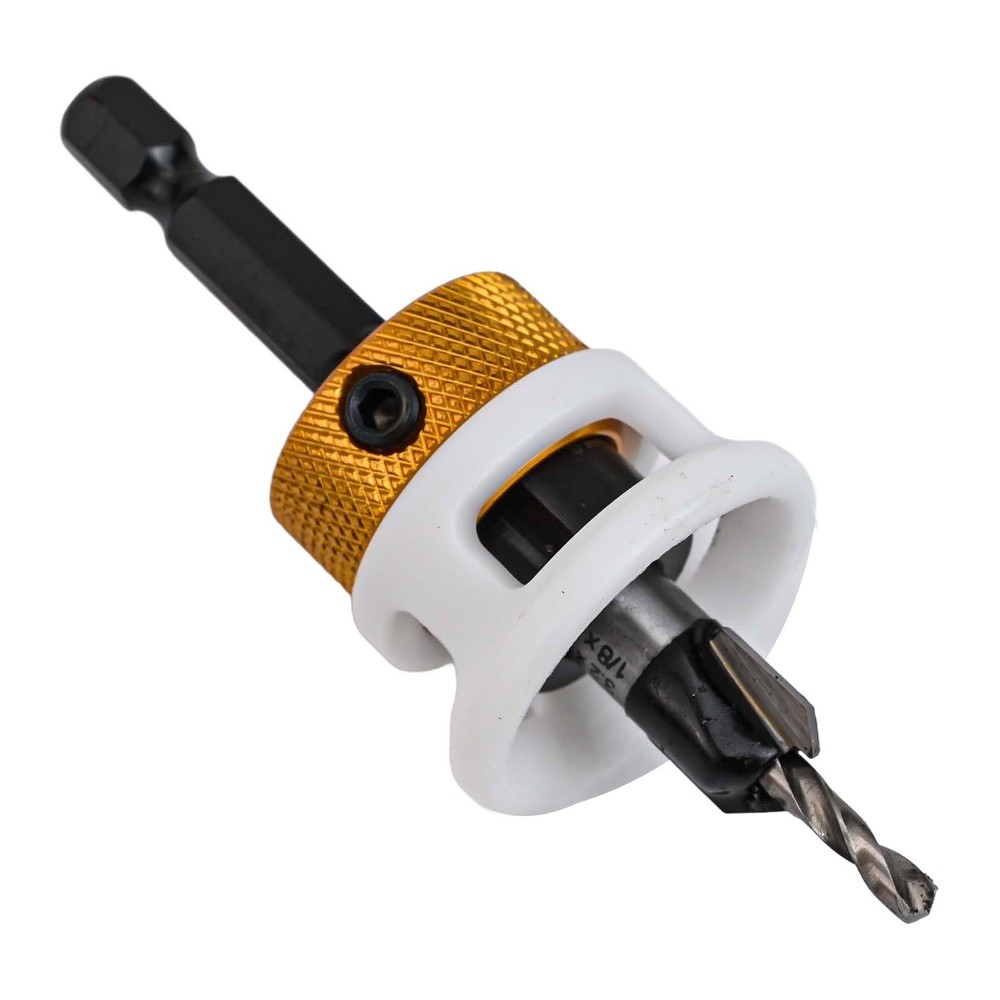 Replaceable Countersink Drill Bits Set of 3 with Adjustable Depth Feature