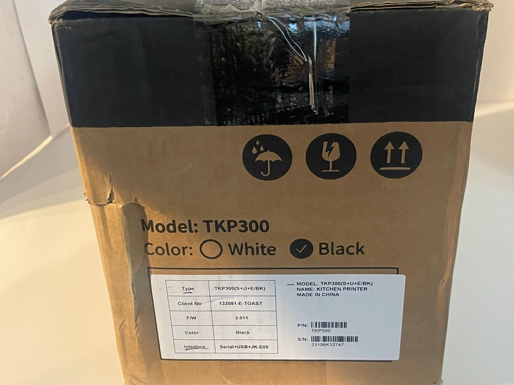TOAST TKP300 POS Kitchen Receipt Printer, Serial, USB , Ethernet NEW Open Box
