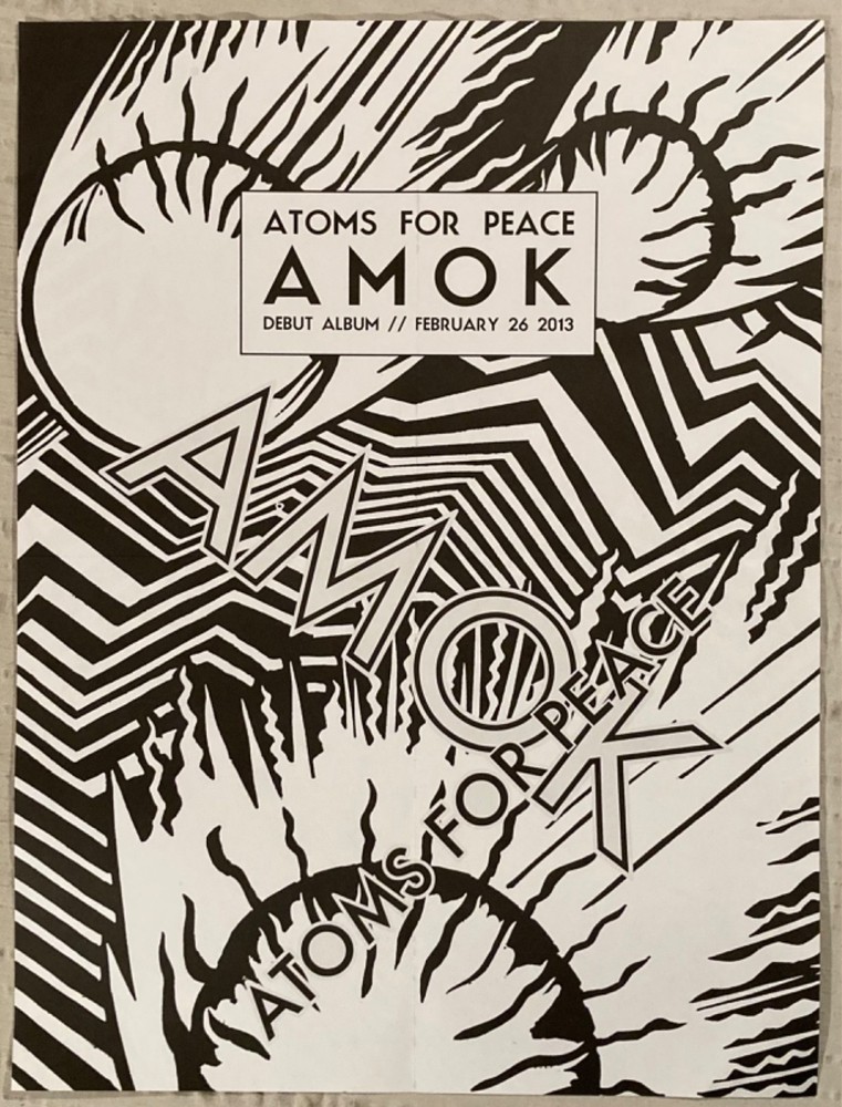 Atoms For Peace 2013 Matte Promo Poster Amok  Thom Yorke Flea Radiohead R