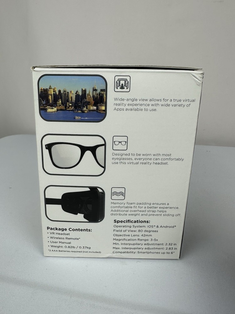 Cynocular's VR Virtual Reality App 3D Glasses Adjustable Headset Plus Remote New